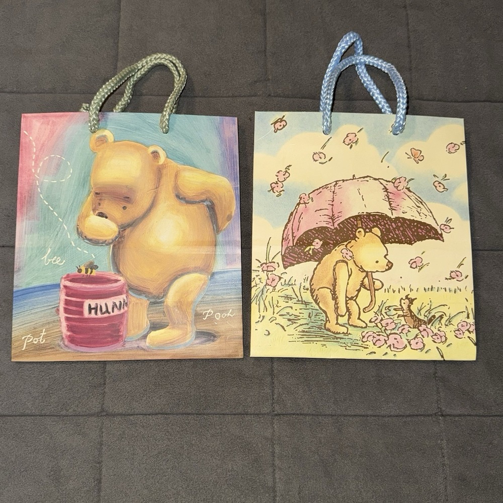 Classic Winnie the Pooh & Piglet Gift Bags 9x8 Disney Baby Shower